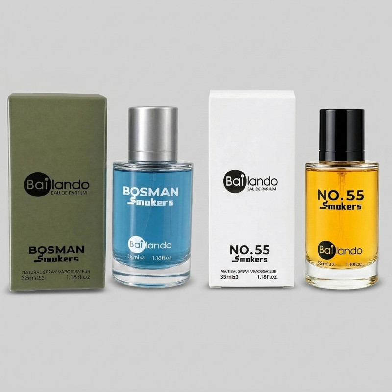 عطر جیبی مردانه بایلندو مدل بوسمن اسموکرز با رایحه خنک و معطر حجم 35 میلی لیتر به همراه عطر جیبی مردانه بایلندو مدل اسموکرز55 با رایحه خنک و معطر حجم 35 میلی لیتر