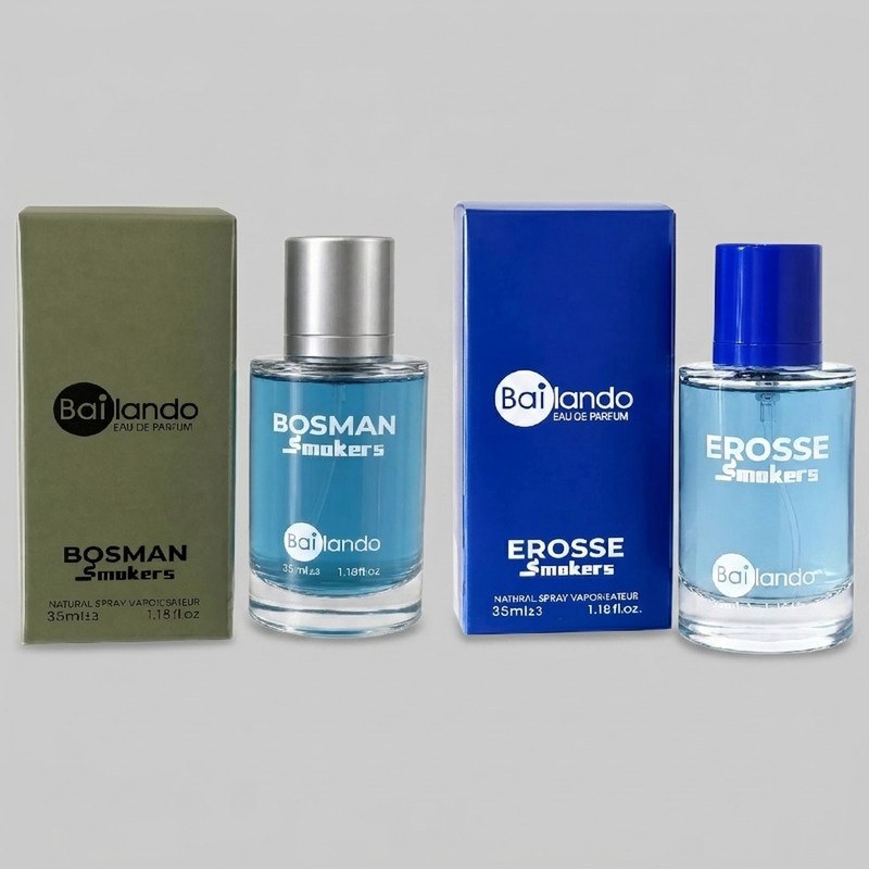 عطر جیبی مردانه بایلندو مدل بوسمن اسموکرز با رایحه خنک و معطر حجم 35 میلی لیتر به همراه عطر جیبی مردانه بایلندو مدل اروس اسموکرز با رایحه شیرین و ملایم حجم 35 میلی لیتر